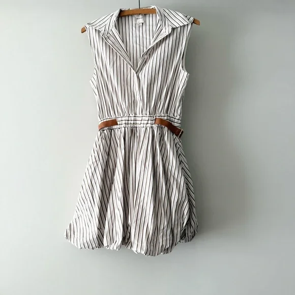Anthropologie Striped Mini Dress - White and Black - Picture 2 of 6